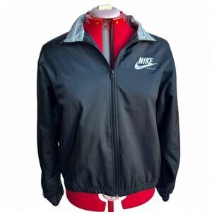 Nike Black & Grey Zip Up Windbreaker Size Large